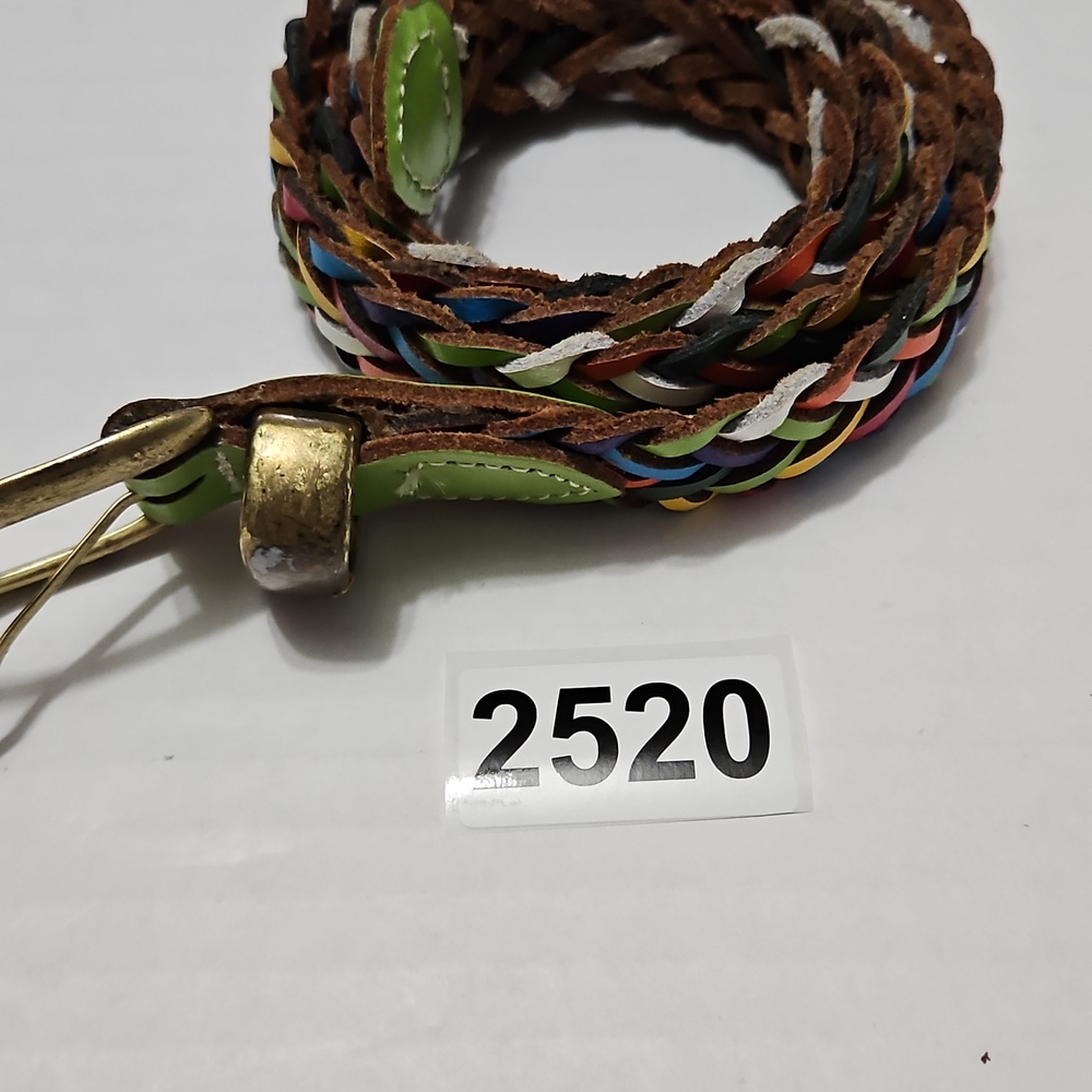 Argentina Amiee Lynn Multicolor Braided Leather Belt with Green Accents Size M/L - Picture 10 of 10